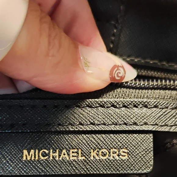 Michael Kors Black Tote with Gold Charm - Picture 5 of 5